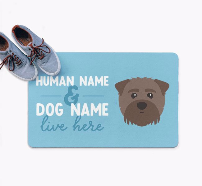 Human & Dog Live Here: Personalized {breedFullName} Doormat